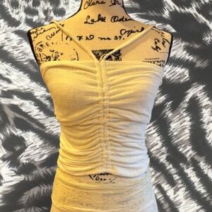 White Ruched Halter top